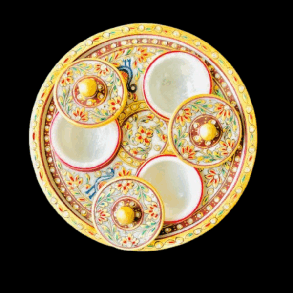 Handcrafted Marble Dry Fruit Box with Lids