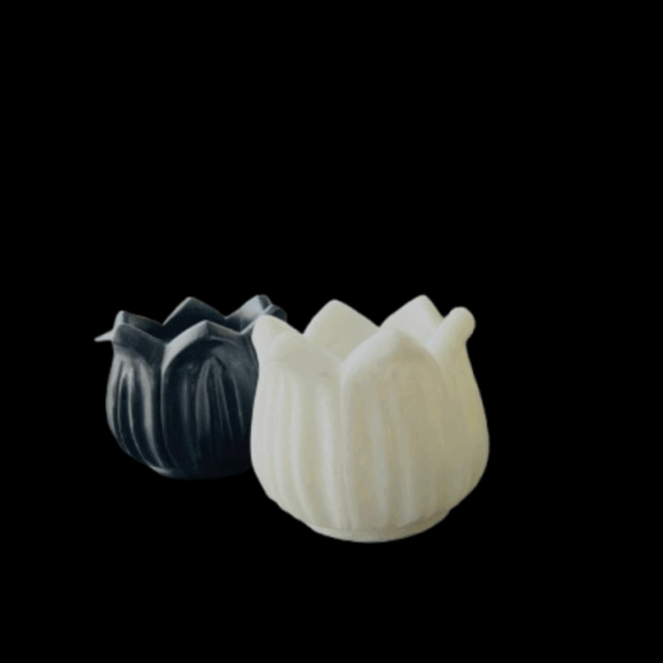 Lotus-Shaped Marble Tealight Holders / Bowls